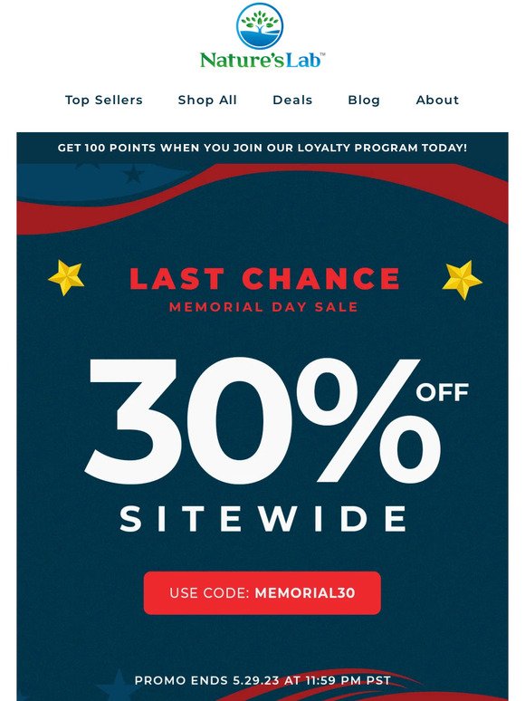 This 30% OFF Memorial Day🇺🇲Sale is Almost a Wrap