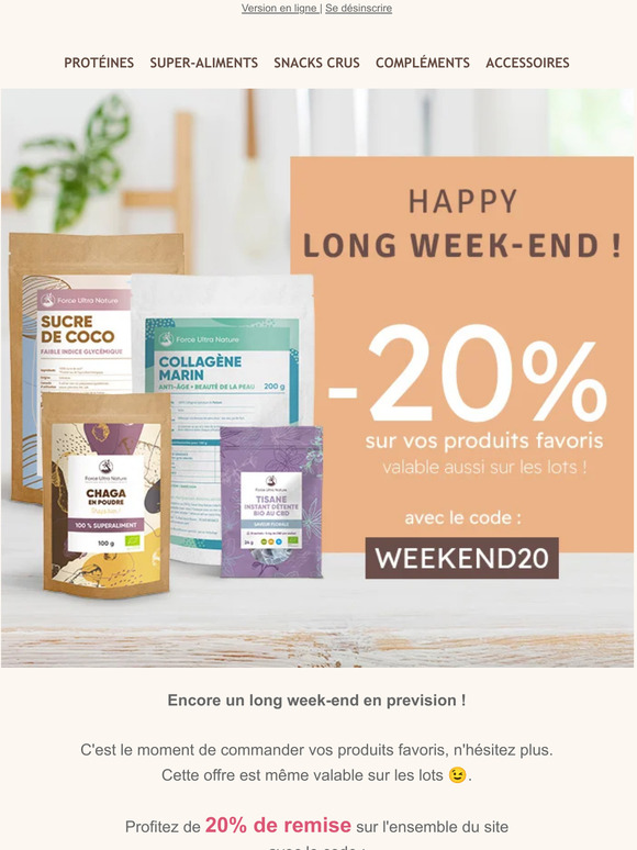 Ne manquez pas l'offre du week-end 🤩