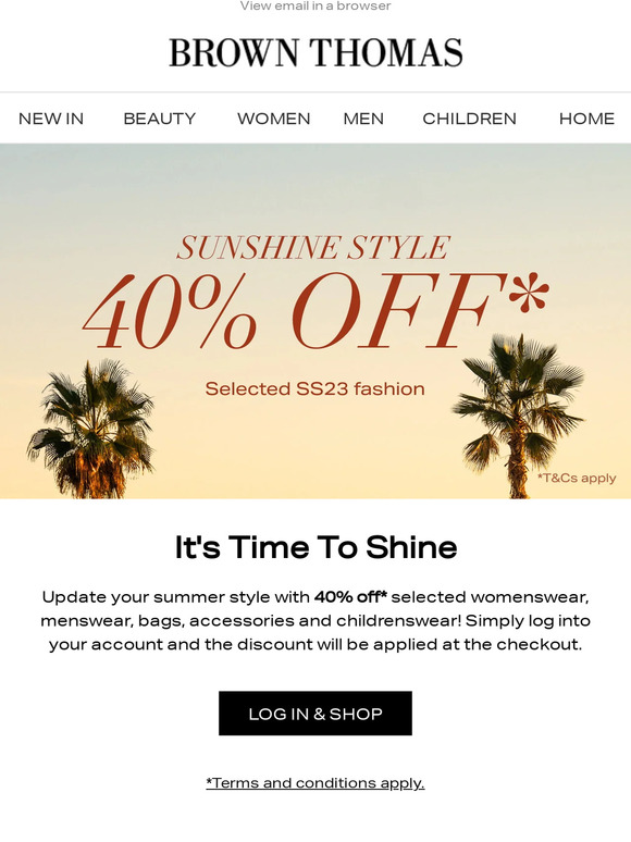40% off* summer fashion