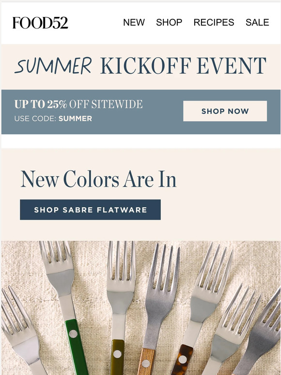 Food52 Just in! Sabre flatware in brandnew colors. Milled