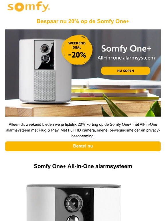 Alleen dit weekend 20% korting op de Somfy One+