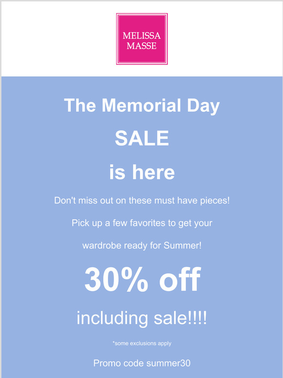 The Memorial Day SALE is here