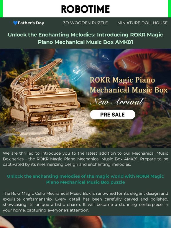 Unlock the Enchanting Melodies: ROKR Magic Piano Mechanical Music Box