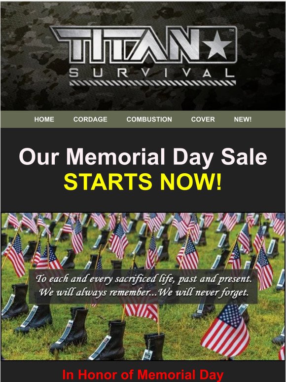 Our 2023 Memorial Day Sale Starts Now!