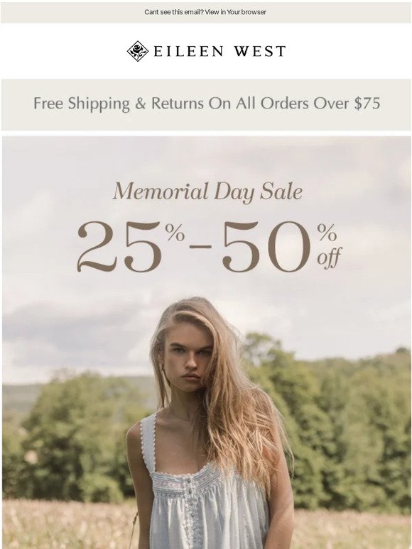 Up to 50% OFF for Memorial Day!