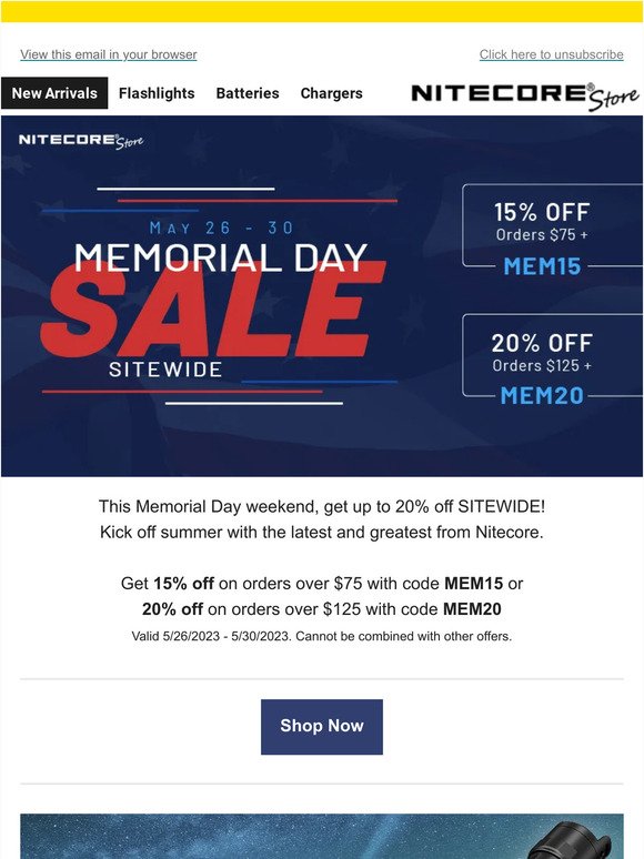 Celebrate Memorial Day with Sitewide Savings 🔥 Up to 20% OFF!