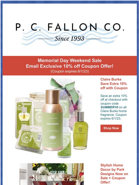 Claire Burke Memorial Day Weekend Sale & Coupon Offer!