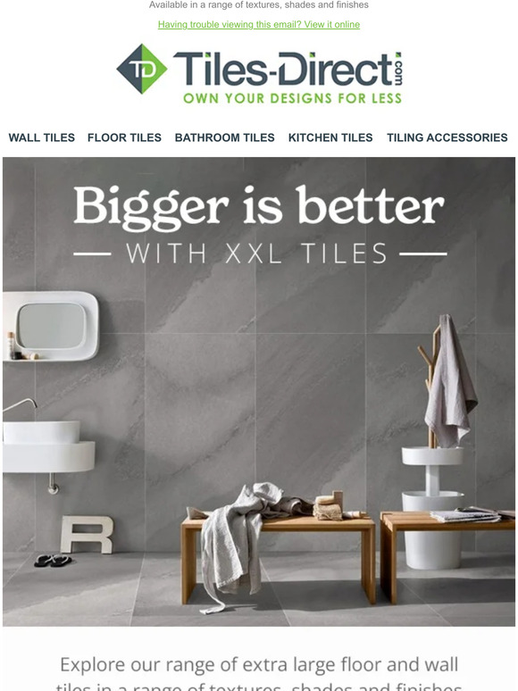 Explore our range of extra large floor and wall tiles