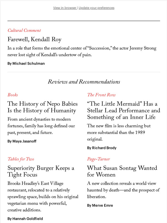 The New Yorker Farewell, Kendall Roy — The Untouchable Tina Turner