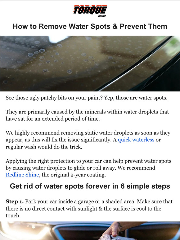 Torque Detail Get rid of water spots in 6 simple steps Milled