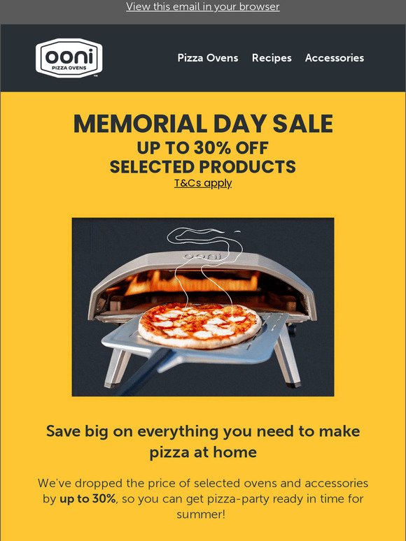 Ooni: Our Memorial Day Sale Is Now On 🔥