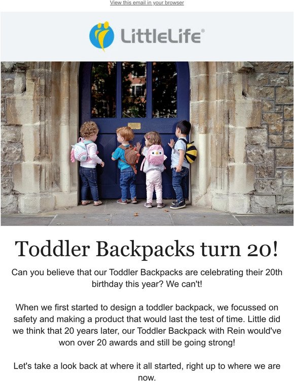 Toddler Backpacks turn 20!