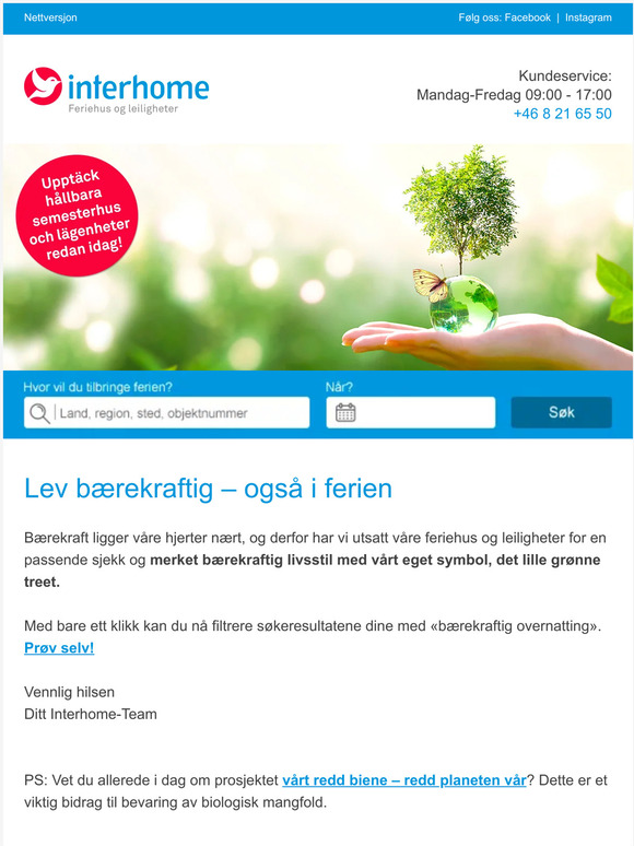 Bærekraft er viktig for oss – også i ferien!