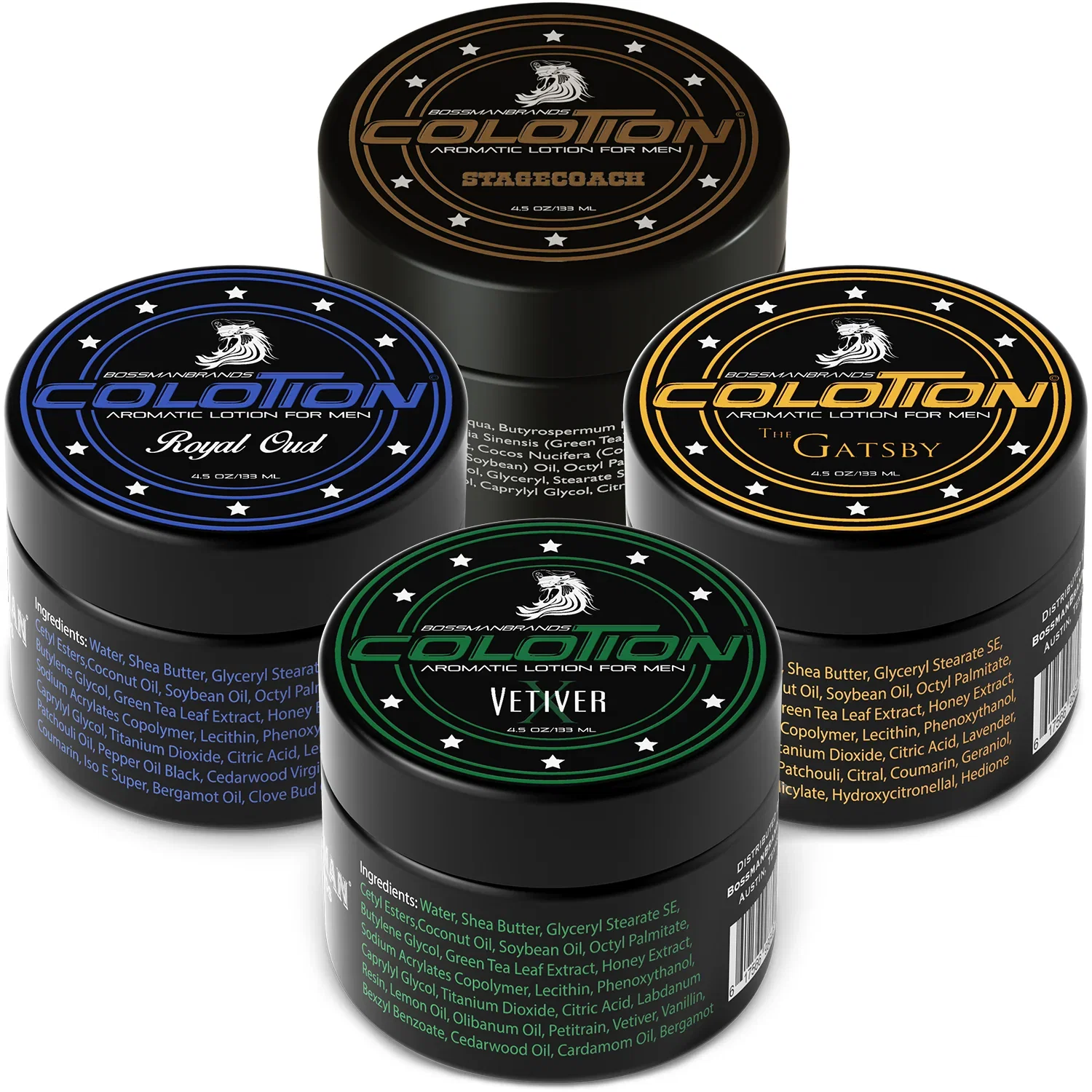 Image of Colotion - Variety Pack (Vetiver X, The Gatsby, Royal Oud, Stagecoach)