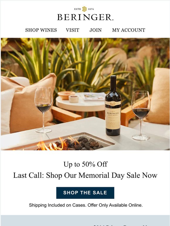 Last Call: Get Up to 50% Off These Select Beringer Wines Now!