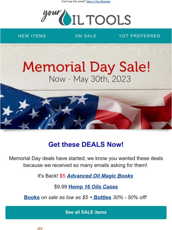 Save Big This Memorial Day Weekend @ YourOilTools