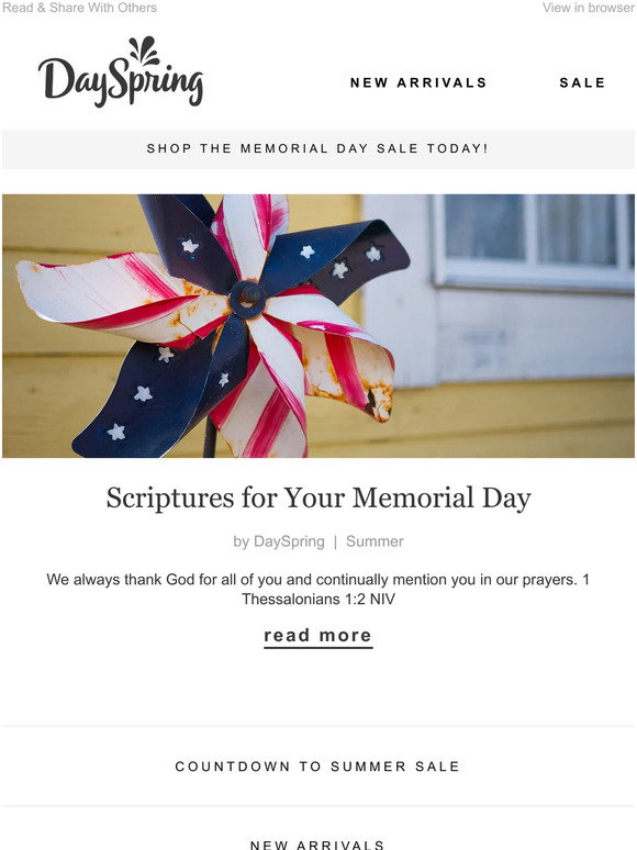 DaySpring Scriptures for Your Memorial Day Milled