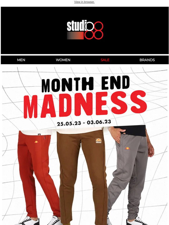 Studio 88 get your ellesse fashion fix shop the month end madness