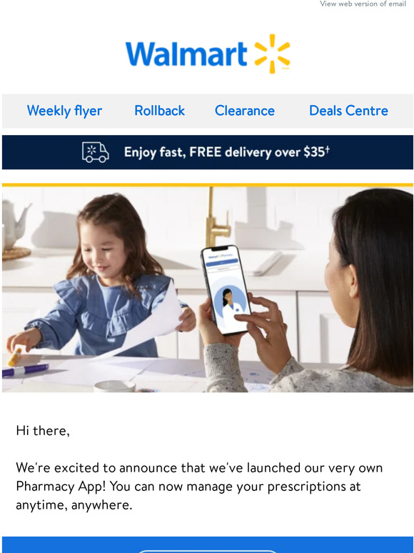 WalMart Canada We've launched our Pharmacy App 🩺 Milled