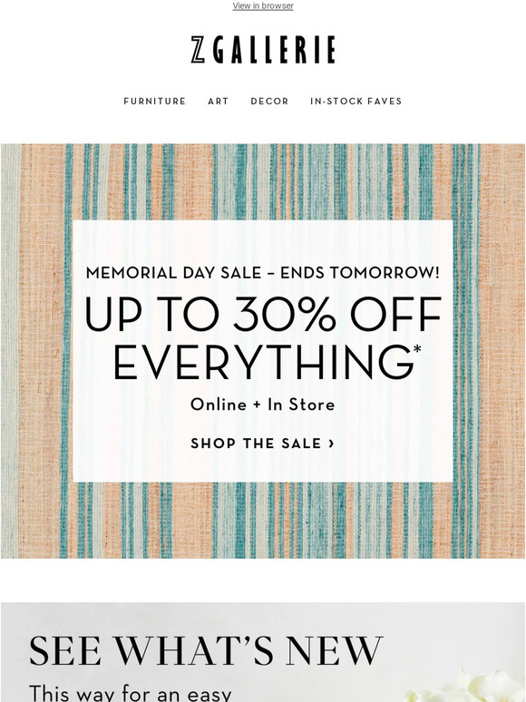Final Days For Up To 30% OFF With Our Memorial Day Sale ​