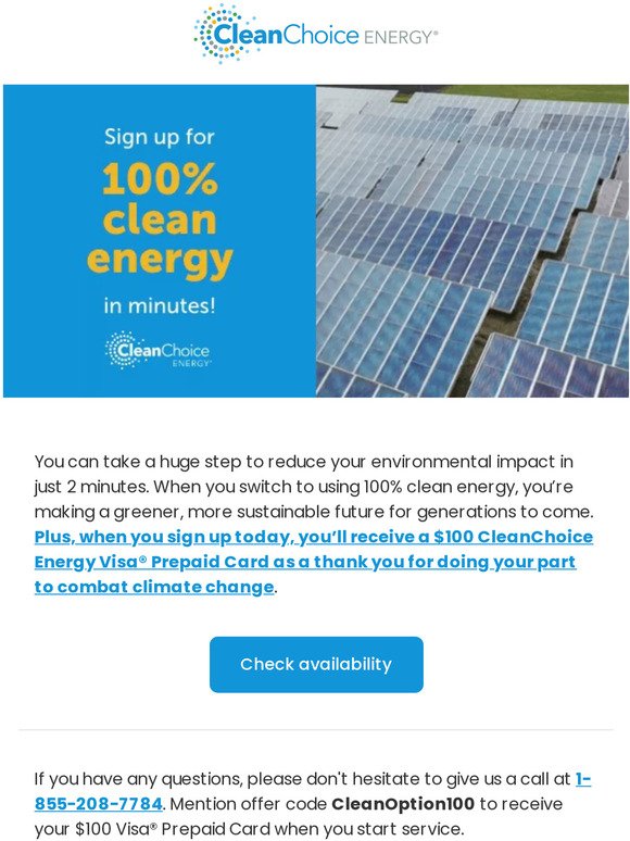 Friend, want to reduce you carbon footprint? Switch to 100% clean energy: