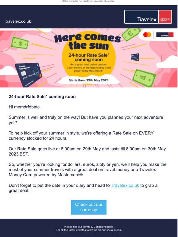 Our 24-hour May Rate Sale is coming