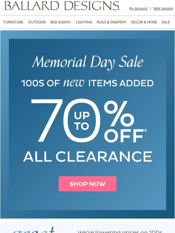 Up to 70% off clearance markdowns