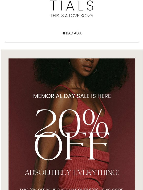 SITEWIDE SALE (Up to 60% off for Memorial Day)