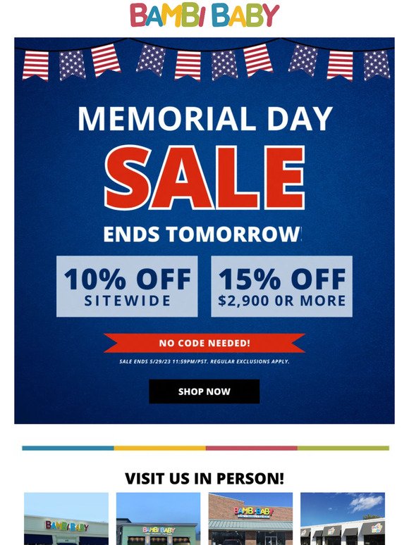 💨 HURRY! Memorial Day Sale ENDS TOMORROW!