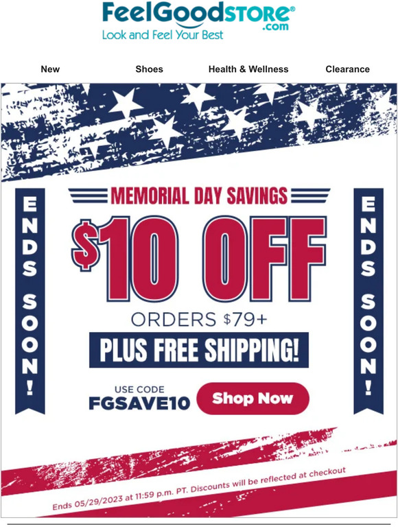 Limited Time Only! Take Off $10 + FREE Shipping