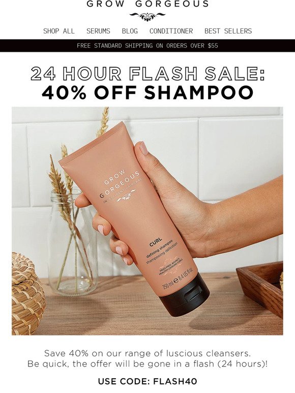 Grow Gorgeous: Flash ⚡40% off Shampoos | Milled