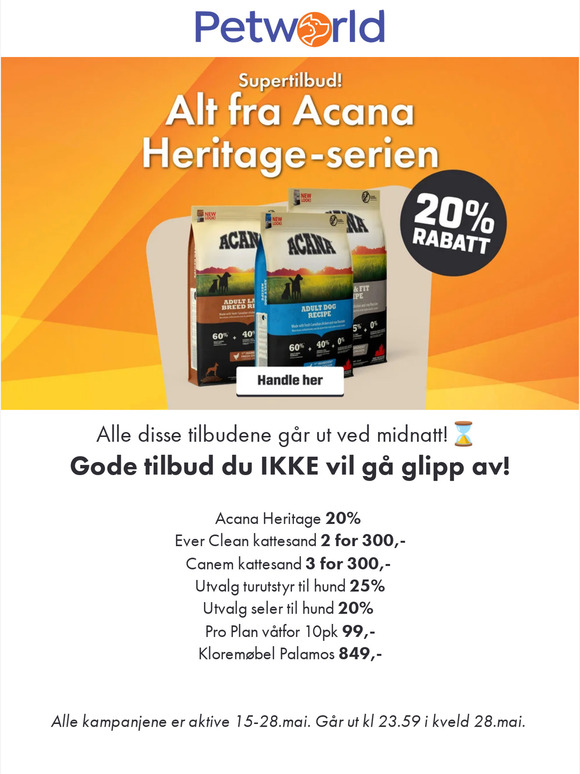 Siste sjanse i kveld! Acana og Everclean 🔥
