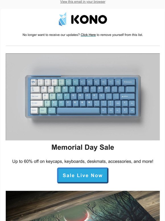 Kono Memorial Day Sale – Sales on GMK Keycaps, Deskmats, & More!