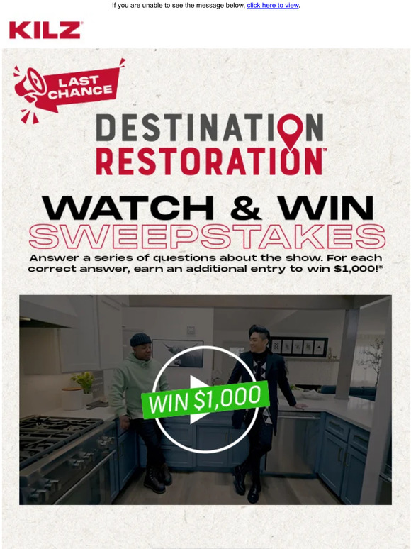 LAST CHANCE to win $1,000