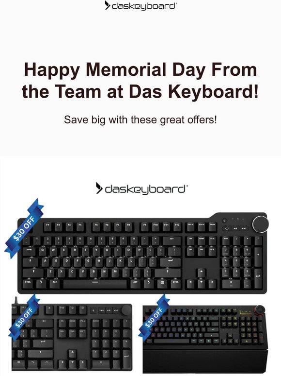 Memorial Day Greetings from Das Keyboard!
