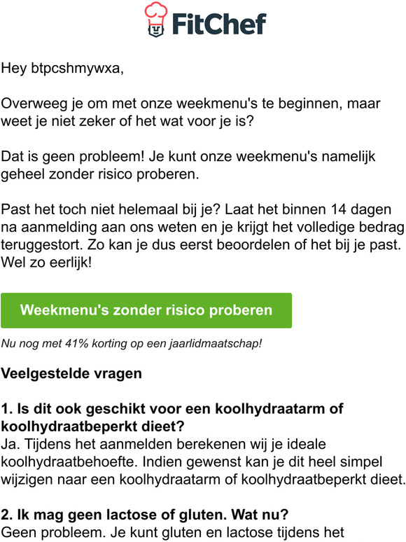 Onze weekmenu's zonder risico proberen?