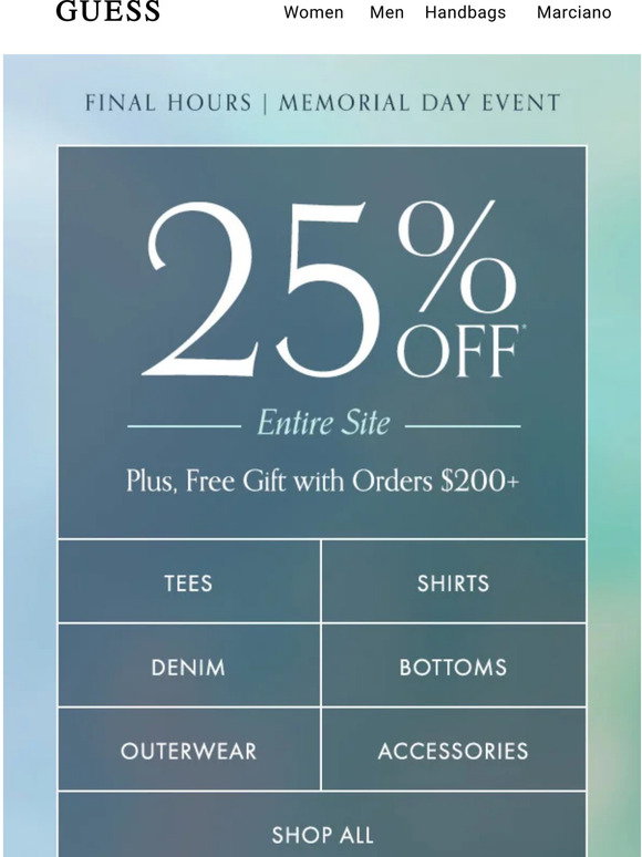 GUESS? Email Newsletters: Shop Sales, Discounts, and Coupon Codes