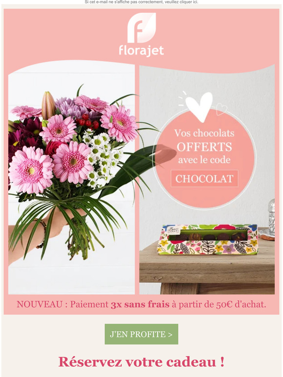 Avec ce Bouquet vos chocolats sont offerts