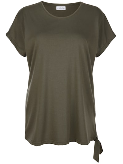 Shirt mit Knoten am Saum