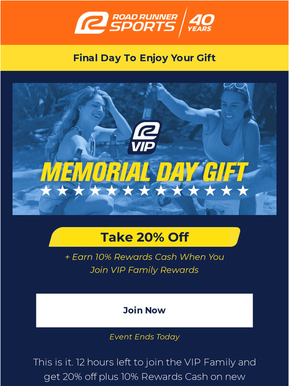 Final Hours For 20% Off +10% Rewards Cash