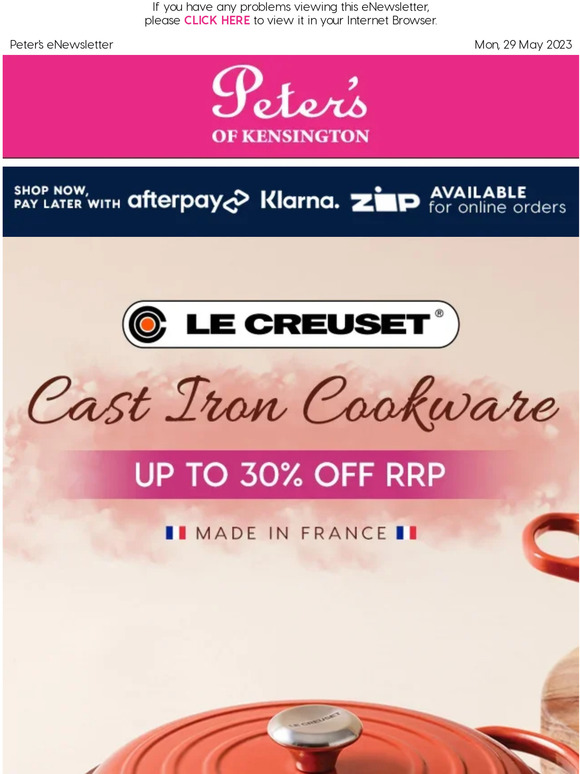 PRE-SALE SALE - Up To 30% Off Le Creuset... and More in Tonight's Newsletter