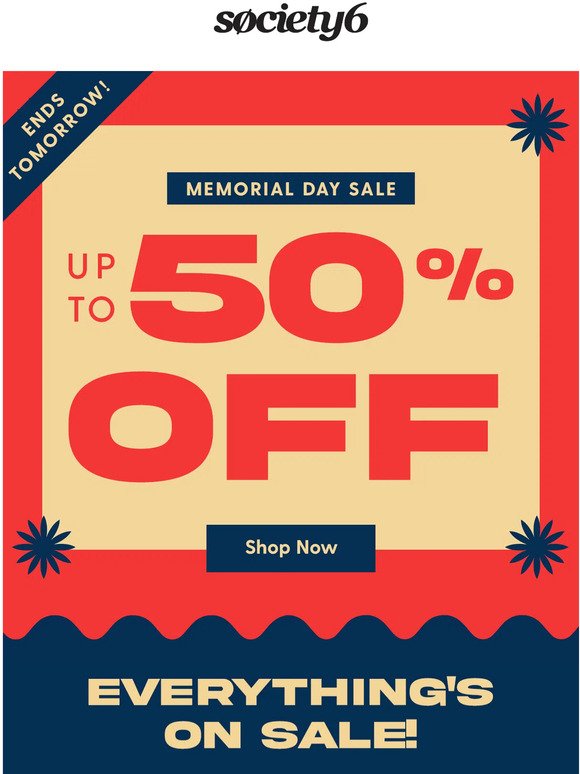 Ends Tomorrow: Up to 50% Off Savings