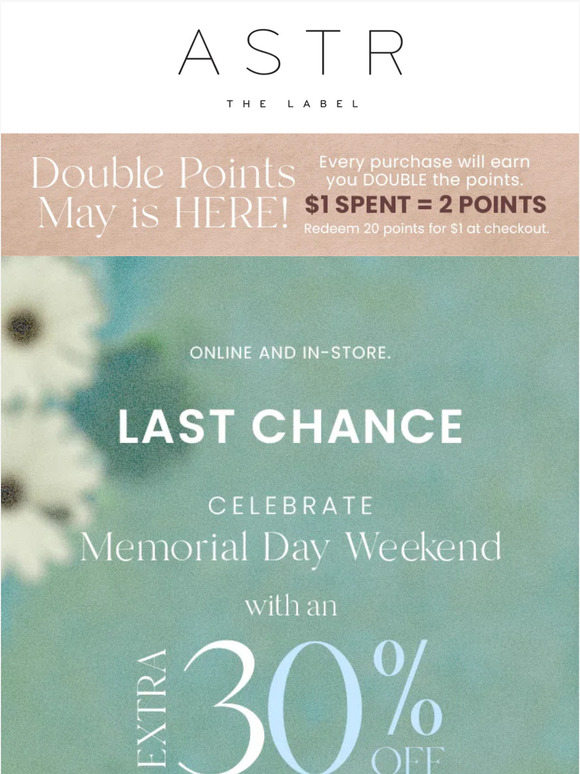 Don't Miss Out! Final Call for 30% Off All Sale Items 🎉
