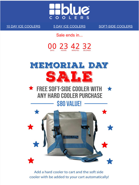 Ends Today! Free Soft-sided cooler with purchase