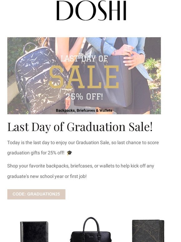 Last Day of Graduation Sale! 25% OFF! 🎓 🎁