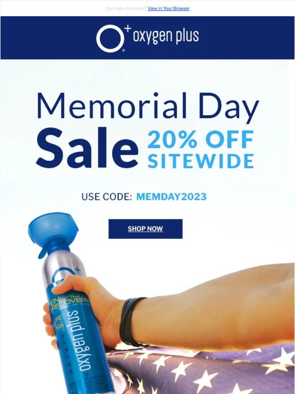 ENDS TONIGHT: 20% Off Memorial Day Sale