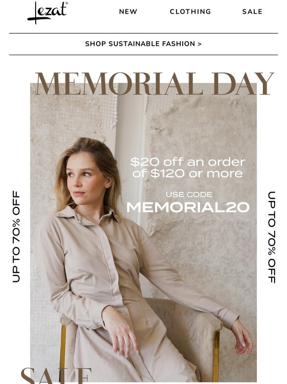 ⚡ Memorial Day Sale: 70% off + $20 off when you spend $120...