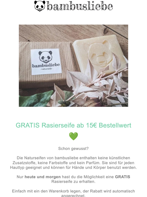 GRATIS RASIERSEIFE ab 15€ Bestellwert erhalten