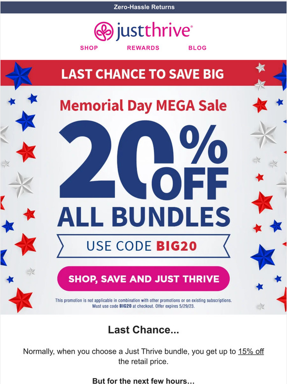 Oh no! Your 20% is (almost) gone