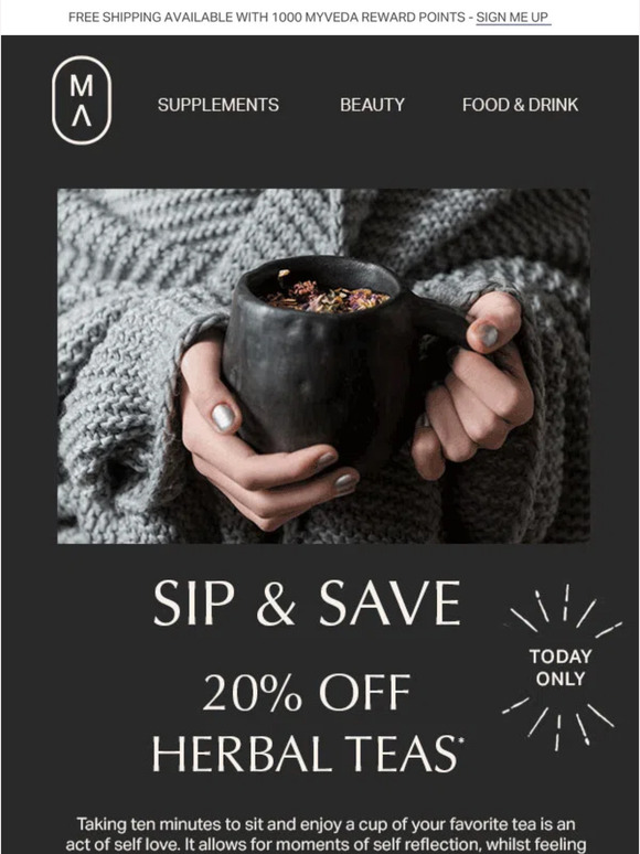 ☕20% OFF Ayurvedic Herbal Teas - Today Only!☕